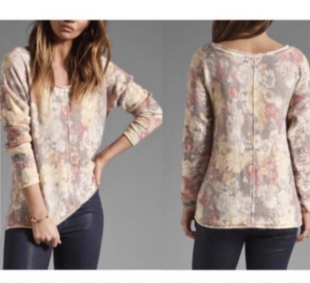 Free People Flowerbomb Pullover Sweater Size S Boho Cozy Cottagecore Multicolor